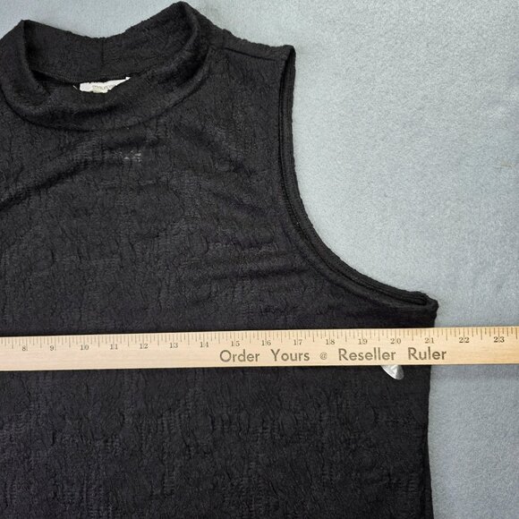 Maurices Shirt Womens 2XL Black Sleeveless Mock Neck Textured Burnout Knit Top - Picture 6 of 10